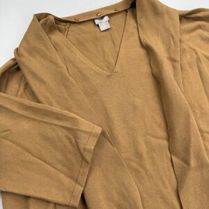Chicos Pullover‎ Sweater Size 3 (XL) Silk Blend Knit Capsule Minimalist Tie Neck